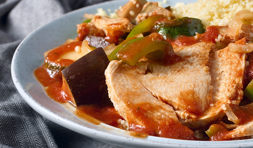 Olymel roast turkey with ratatouille sauce